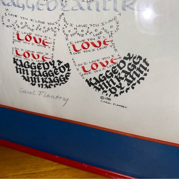 SOLD. Vintage Raggedy Ann Framed Artwork Art Painting 1980s Handmade Vtg Carol - Picture 3 of 7